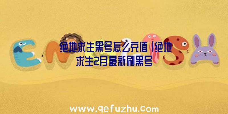 「绝地求生黑号怎么充值」|绝地求生2月最新刷黑号